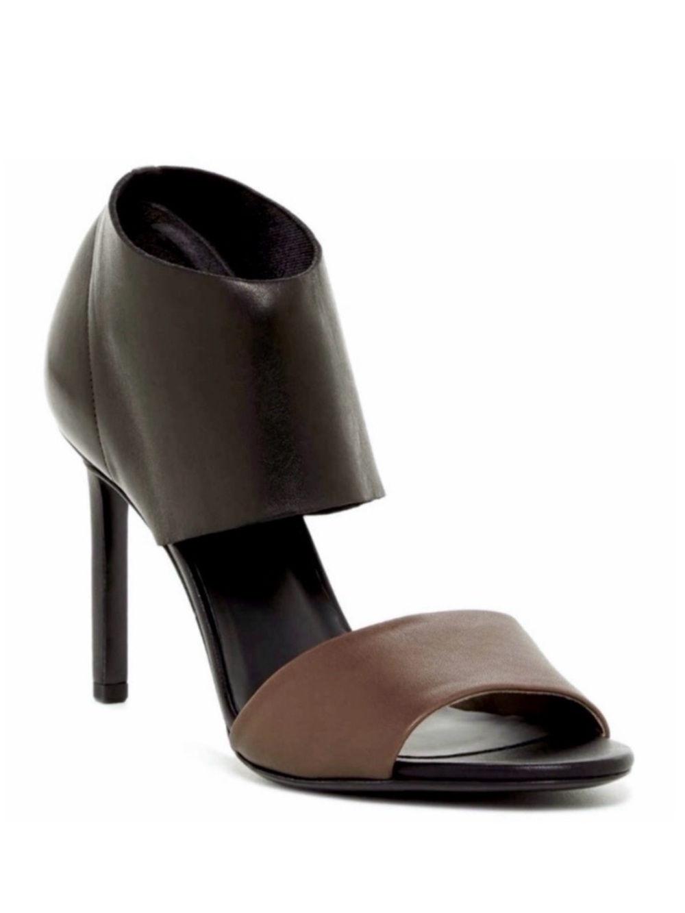 Vince Stephanie Cuff Ratt/Black Leather High Heel Sandals Size 9M